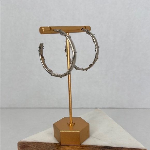 Estate Jewelry - Vintage Estate Silver Roped Hoop Earrings Lot E25